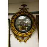 GILT FRAMED CONVEX MIRROR 70H