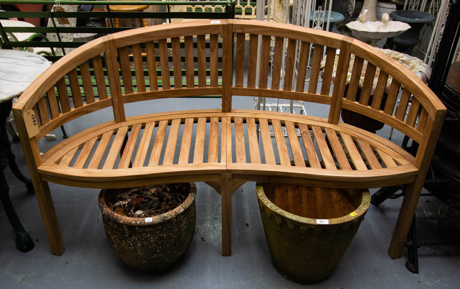 TEAK GARDEN BENCH.