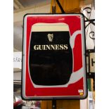 VINTAGE GUINNESS WALL LIGHT UP ADVERTISEMENT SIGN 80H X 58W