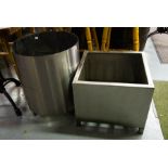 2 STAINLESS STEEL PLANTERS