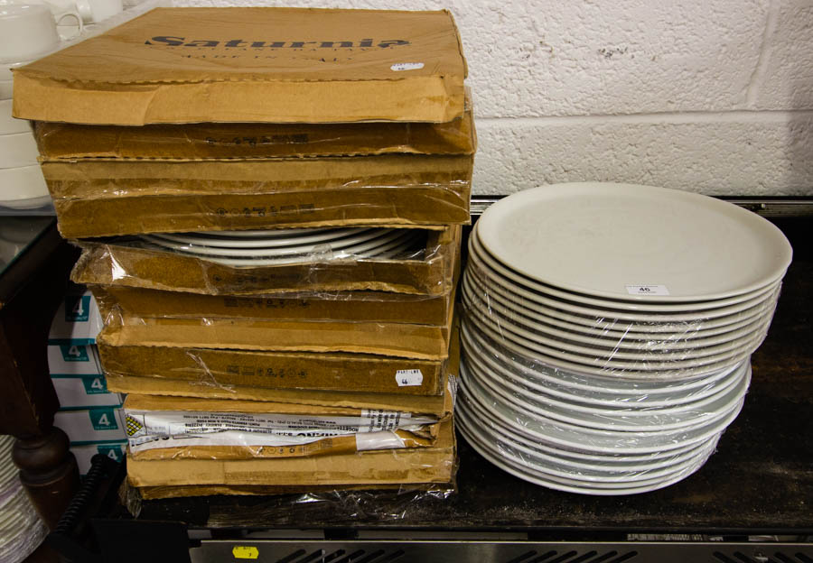 QUANTITY OF WHITE PIZZA PLATES (NEW, - Image 2 of 2