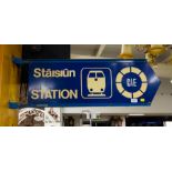 CIE STATION SIGN ON BRACKET - 85CM L