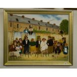 JOHN SCHWATSCHKE FERRYBANK WEDDING OIL ON CANVAS 83H X 103W CM