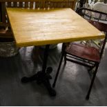 CAST BASE TIMBER TOP TABLE 64 X 64