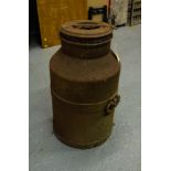 OLD MILK CHURN WITH LID