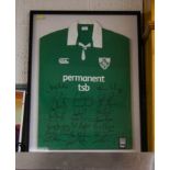 SIGNED IRISH RUGBY JERSEY - FRAMED 2004 TRIPLE CROWN