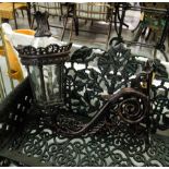 PAIR OF CAST IRON LANTERNS ON BRACKETS - 1 AF