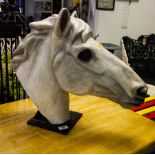 CAST IRON WHITE HORSE HEAD 45CM H