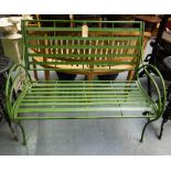 GREEN METAL SEAT- 110CM H X 100CM L