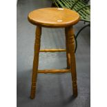 PAIR OF PINE STOOLS