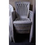 8 GREY PLASTIC CHAIRS