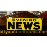 EVENING NEWS ENAMEL SIGN