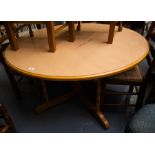 CIRCULAR BEECH FRAME DINING TABLE 49"