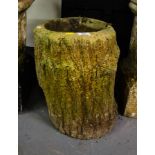 PAIR OF TREE TRUNK PLANTERS 42CM