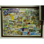 WATERFORD PUBS POSTER FRAMED 70H X 95W CM