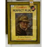 ORIGINAL CLARKS PLUG ADVERTISING PICTURE 55H X 41W