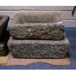 2 STONE TROUGHS H 20CM X W 50CM X D30CM