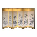 Japanese Six-panel Screen, Kano school,19c