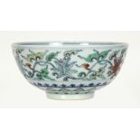 Chinese Doucai Floral Bowl
