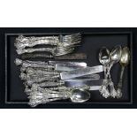 (lot of 29) A Whiting King Edward sterling silver flatware service, retailed by J.E
