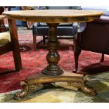 Regency style oak tilt top tea table