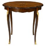 Marquetry decorated occasional table in the French taste