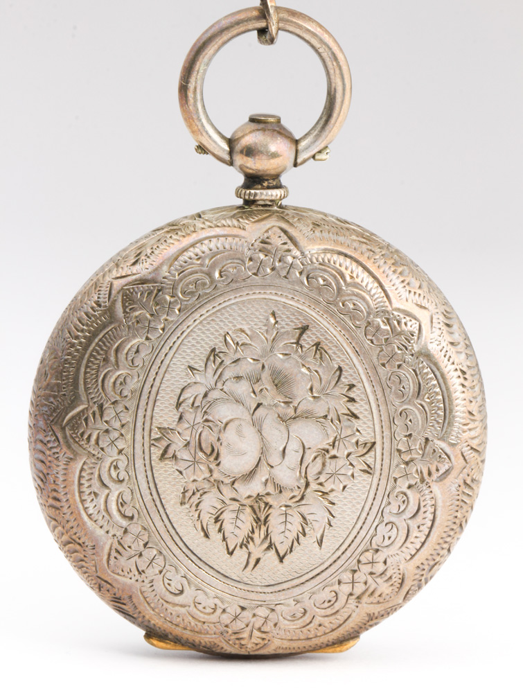 Silver open face pocket watch - Image 3 of 8