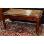 English Victorian leather top mahogany library table circa 1860