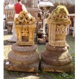 (lot of 2) Architectural shrine form plinths