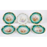 A set of Limoges hand painted cabinet plates