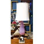 Murano pink glass lamp