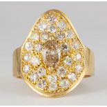 Diamond, 14k yellow gold ring