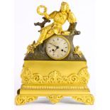 A Continental gilt figural clock