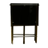 Charles Hollis Jones modern acrylic and brass folding tables with stand