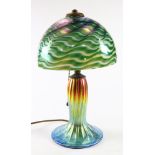 A Lundberg Studios iridescent art glass table lamp