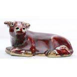 Chinese glazed flame-red Ceramic Ox