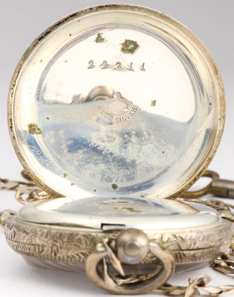 Silver open face pocket watch - Image 8 of 8