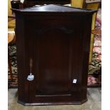 English oak hanging corner cabinet circa 1750