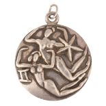 Margot De Taxco, sterling silver zodiac pendant