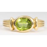 Peridot, 14k yellow gold ring