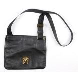 Versace black leather cross-body bag