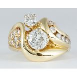 Diamond, 14k yellow gold ring