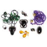 Collection of multi-stone, sterling silver, silver and metal jewelry