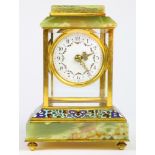 French onyx and champleve clock