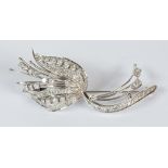 Diamond, 18k white gold spray brooch