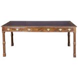 A Chippendale style mahogany partners desk