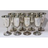 (lot of 8) A set of eight sterling goblets