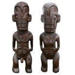 Pair of Polynesian Marquesas Islands style standing figures
