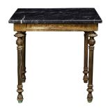 Louis XV style iron side table with marble top
