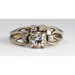 Diamond, 14k white gold ring set